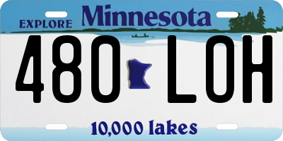 MN license plate 480LOH
