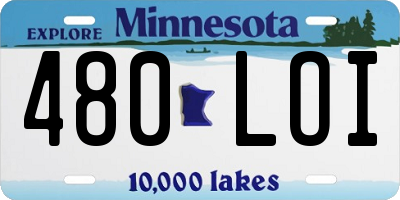 MN license plate 480LOI