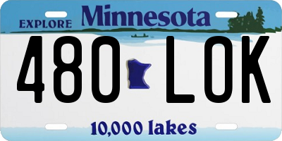 MN license plate 480LOK