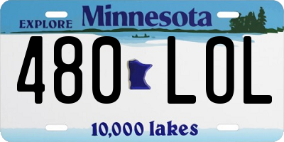 MN license plate 480LOL