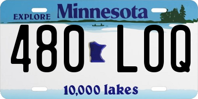 MN license plate 480LOQ