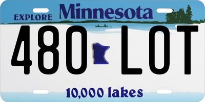 MN license plate 480LOT