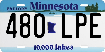 MN license plate 480LPE