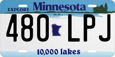 MN license plate 480LPJ