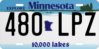 MN license plate 480LPZ