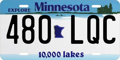 MN license plate 480LQC