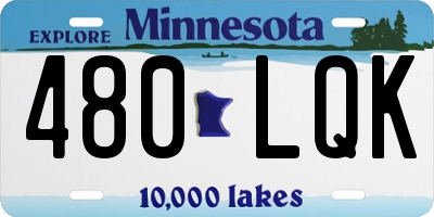 MN license plate 480LQK