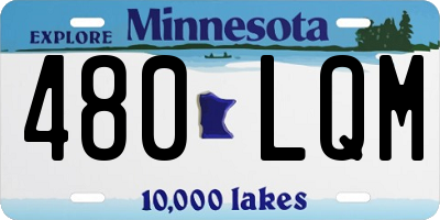 MN license plate 480LQM