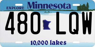 MN license plate 480LQW