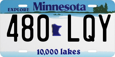 MN license plate 480LQY