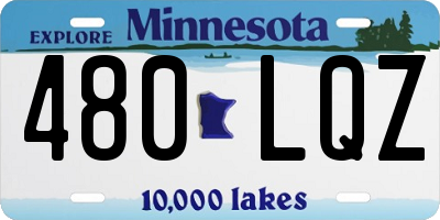 MN license plate 480LQZ