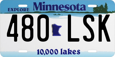 MN license plate 480LSK