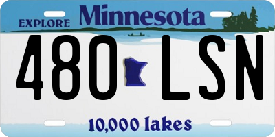 MN license plate 480LSN