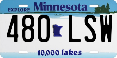 MN license plate 480LSW