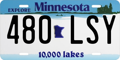 MN license plate 480LSY