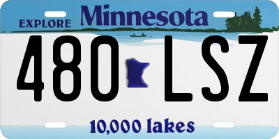 MN license plate 480LSZ