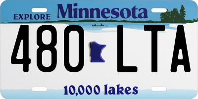 MN license plate 480LTA