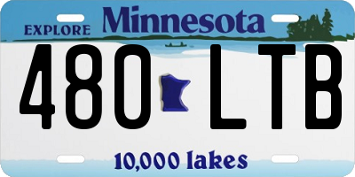 MN license plate 480LTB