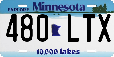 MN license plate 480LTX