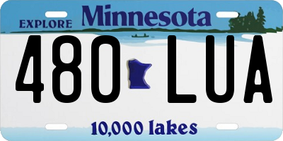 MN license plate 480LUA
