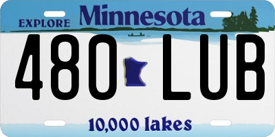 MN license plate 480LUB