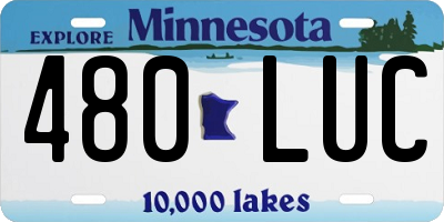 MN license plate 480LUC