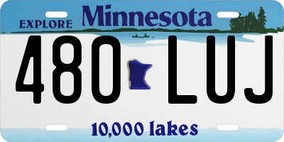 MN license plate 480LUJ