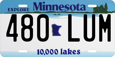 MN license plate 480LUM