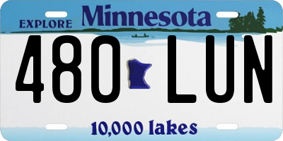 MN license plate 480LUN