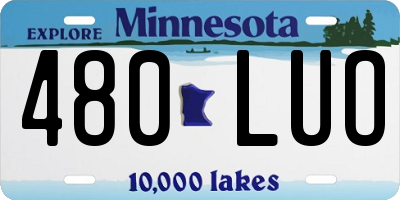 MN license plate 480LUO