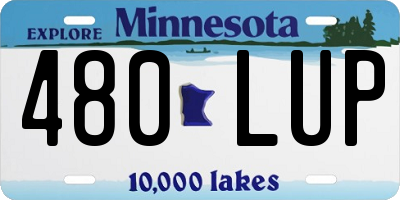MN license plate 480LUP
