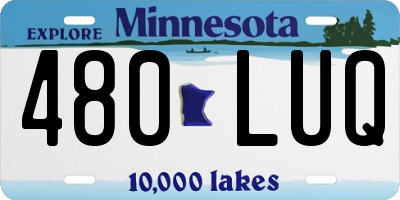 MN license plate 480LUQ