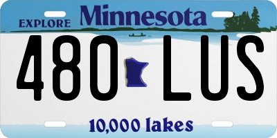 MN license plate 480LUS