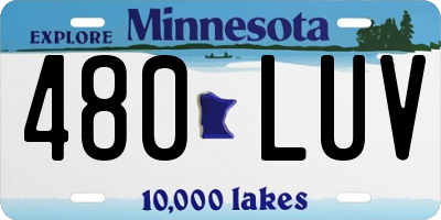 MN license plate 480LUV