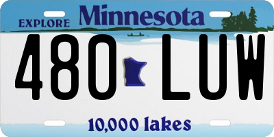 MN license plate 480LUW