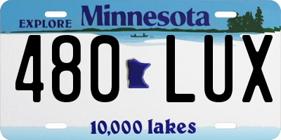 MN license plate 480LUX