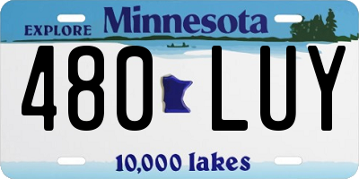 MN license plate 480LUY