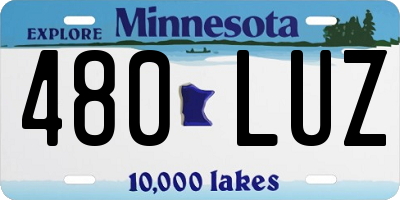 MN license plate 480LUZ