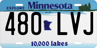 MN license plate 480LVJ