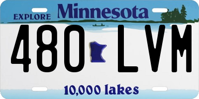 MN license plate 480LVM