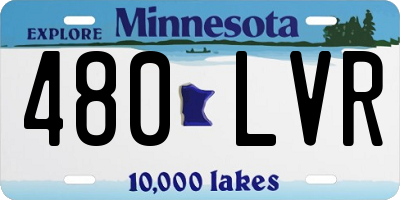 MN license plate 480LVR
