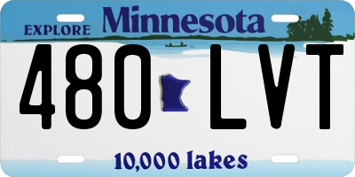 MN license plate 480LVT