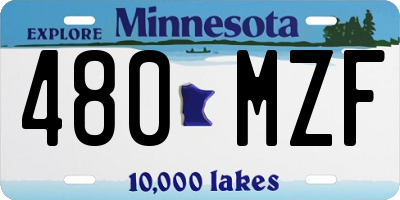 MN license plate 480MZF