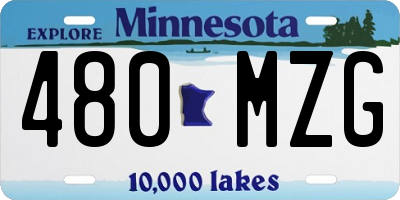 MN license plate 480MZG