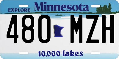 MN license plate 480MZH