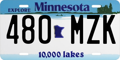 MN license plate 480MZK