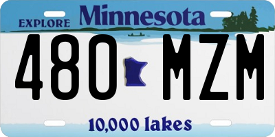 MN license plate 480MZM