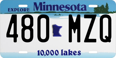 MN license plate 480MZQ