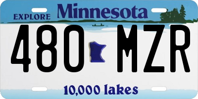 MN license plate 480MZR