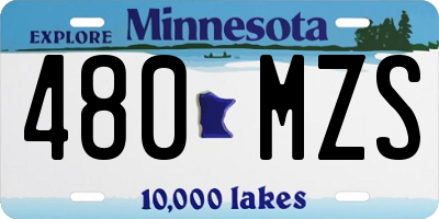MN license plate 480MZS